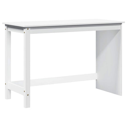 Desk White 112 x 50 x 75 cm Solid Pine Wood