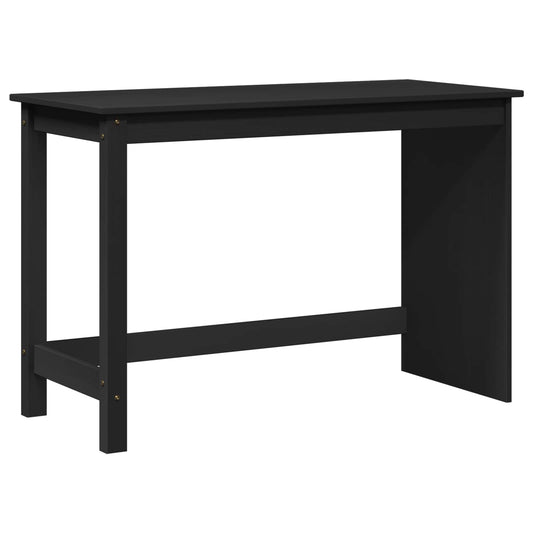 Desk Black 112 x 50 x 75 cm Solid Pine Wood
