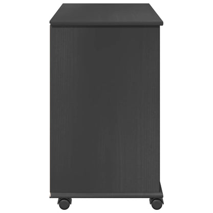 Rolling Cabinet Grey 63.5 x 39 x 65.5 cm Solid Pine Wood