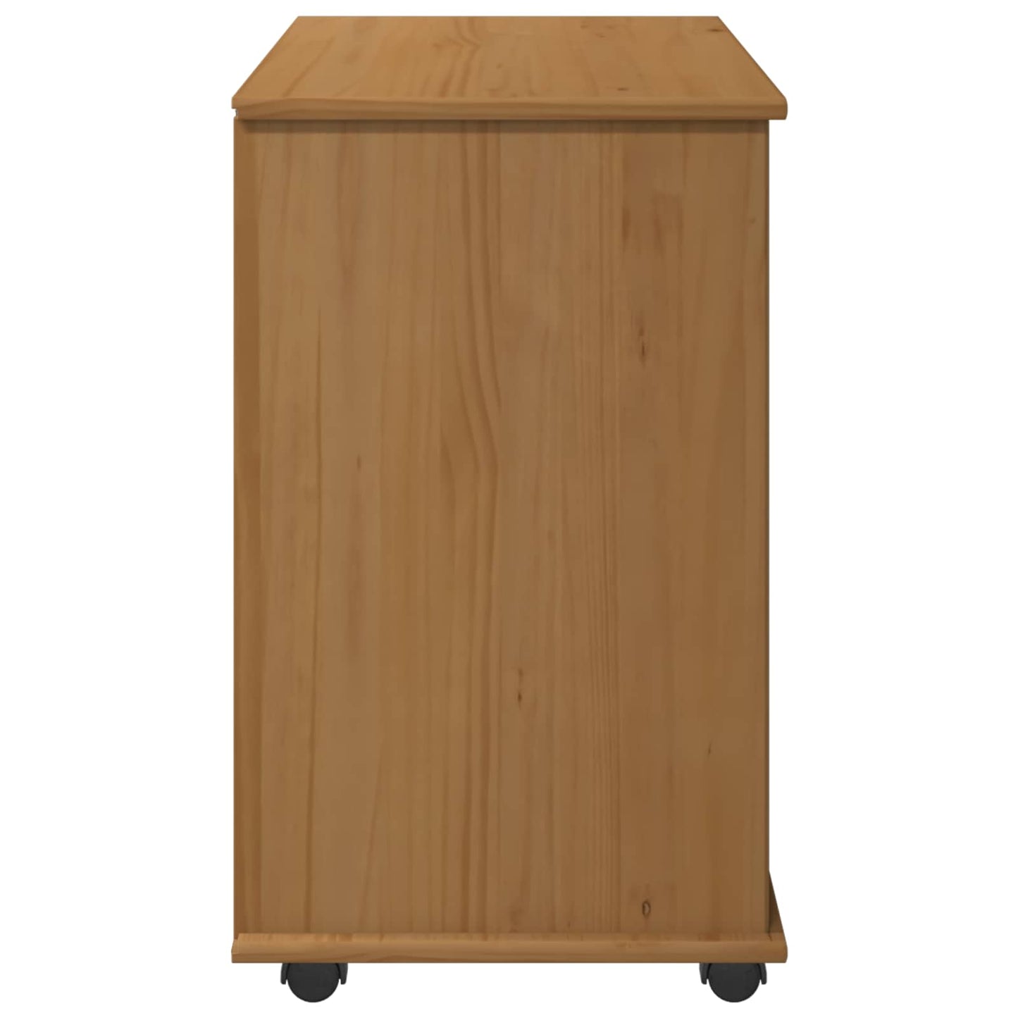 Rolling Cabinet Honey Brown 63.5 x 39 x 65.5 cm Solid Pine Wood