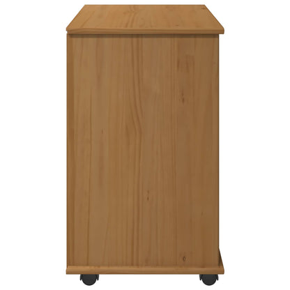 Rolling Cabinet Honey Brown 63.5 x 39 x 65.5 cm Solid Pine Wood