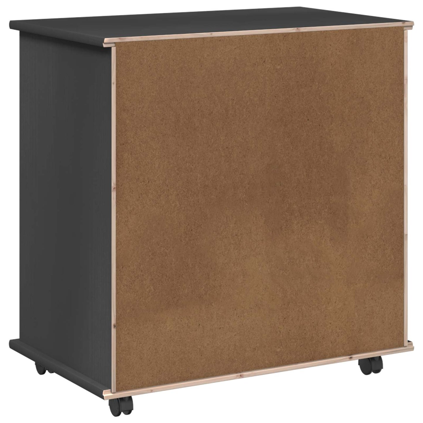 Rolling Cabinet Grey 63.5 x 39 x 65.5 cm Solid Pine Wood