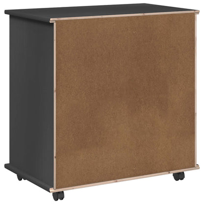 Rolling Cabinet Grey 63.5 x 39 x 65.5 cm Solid Pine Wood