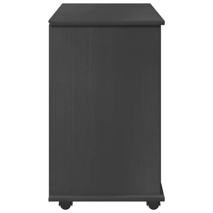Rolling Cabinet Grey 63.5 x 39 x 65.5 cm Solid Pine Wood