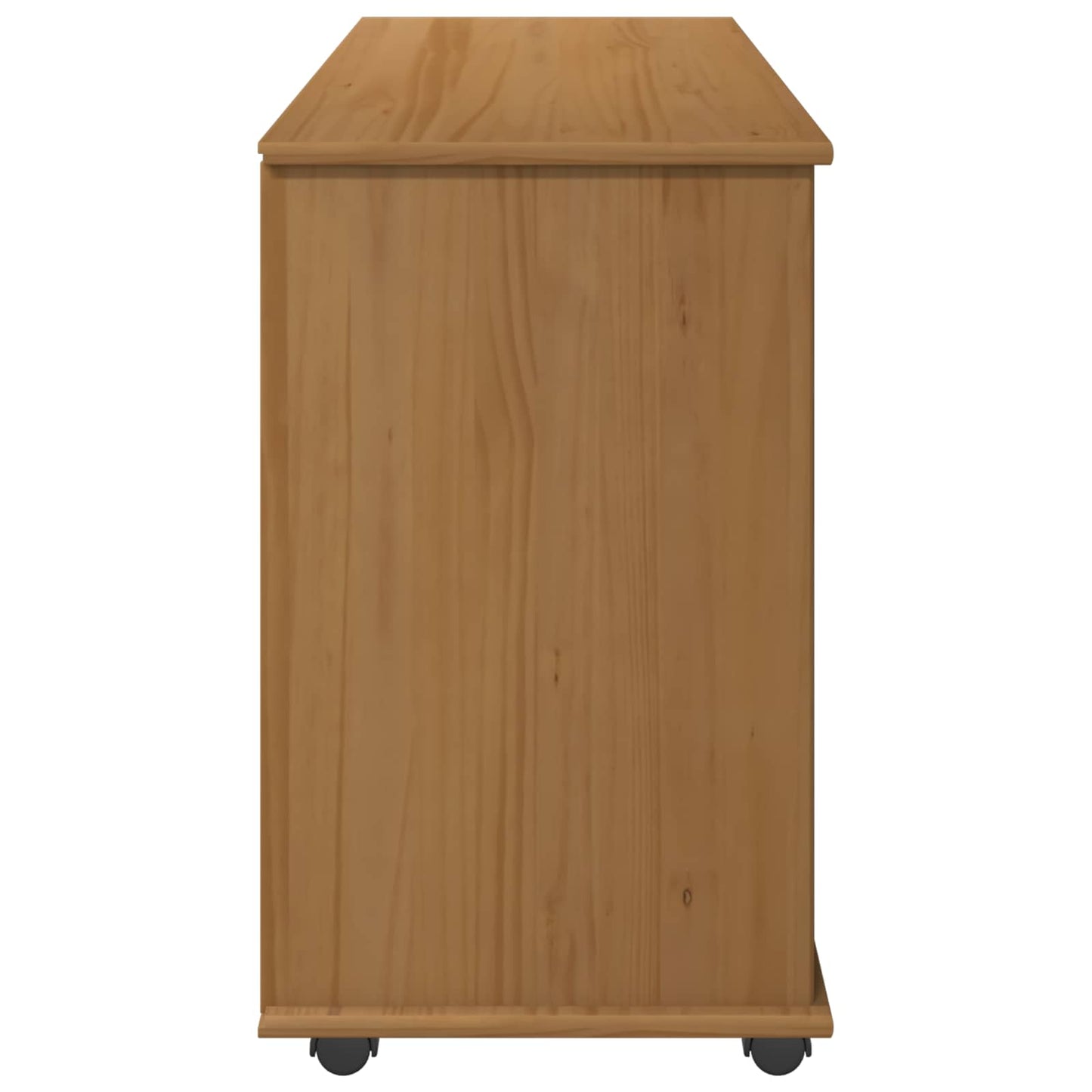 Rolling Cabinet Honey Brown 100 x 39 x 65.5 cm Solid Pine Wood