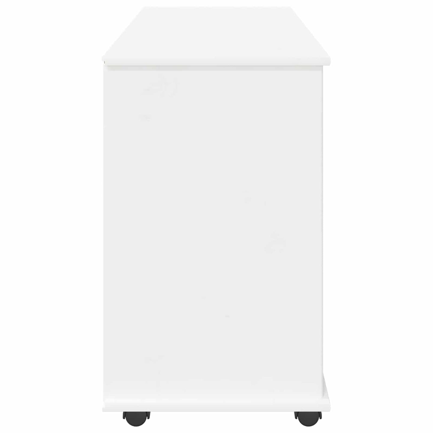 Rolling Cabinet White 100 x 39 x 65.5 cm Solid Pine Wood