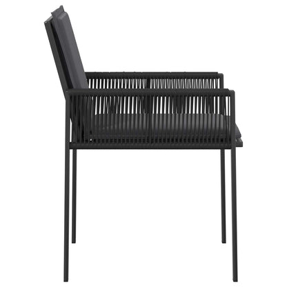 Garden Chairs 6 pcs Black and Dark Grey Poly Rattan