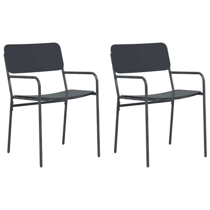Garden Chairs 2 pcs Anthracite 51 x 55 x 81 cm Steel