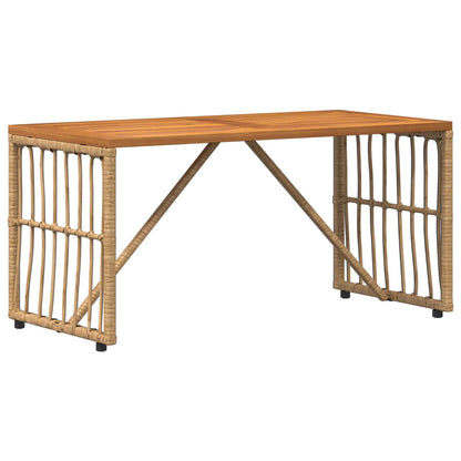 Outdoor Table Natural 80 x 40 x 40 cm Steel and Poly Rattan
