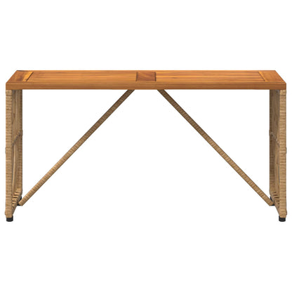 Outdoor Table Natural 80 x 40 x 40 cm Steel and Poly Rattan