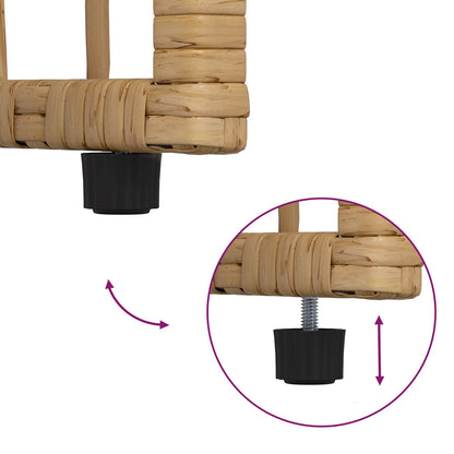 Outdoor Table Natural 80 x 40 x 40 cm Steel and Poly Rattan