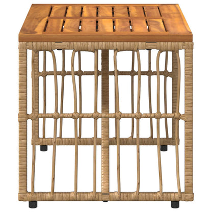 Outdoor Table Natural 80 x 40 x 40 cm Steel and Poly Rattan