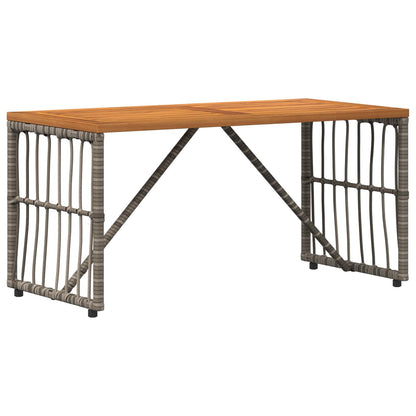 Outdoor Table Grey 80 x 40 x 40 cm Steel and Poly Rattan