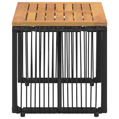 Outdoor Table Black and Brown 80 x 40 x 40 cm Poly Rattan