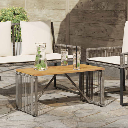 Outdoor Table Grey and Brown 80 x 40 x 40 cm Poly Rattan