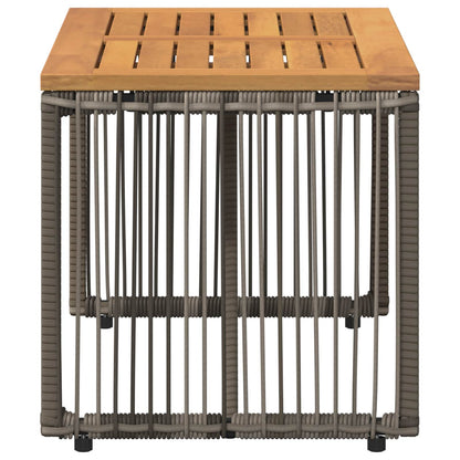Outdoor Table Grey and Brown 80 x 40 x 40 cm Poly Rattan