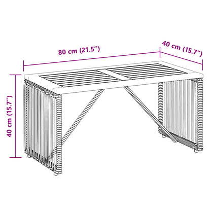Outdoor Table Grey and Brown 80 x 40 x 40 cm Poly Rattan
