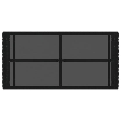 Outdoor Table Black 80 x 40 x 40 cm PE Rattan and Glass