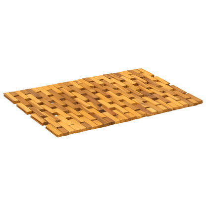 Bath Mats 2 pcs Natural 44 x 60 cm Solid Acacia Wood