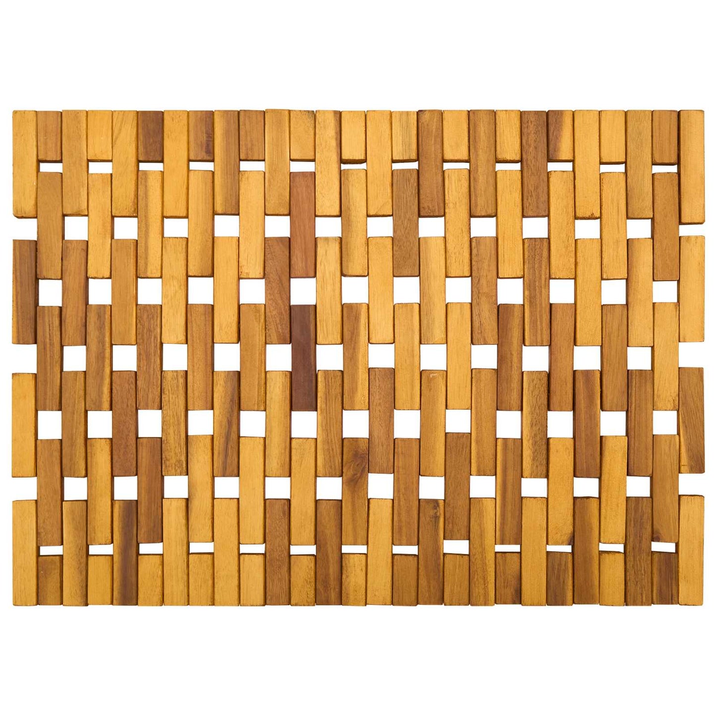 Bath Mats 2 pcs Natural 44 x 60 cm Solid Acacia Wood