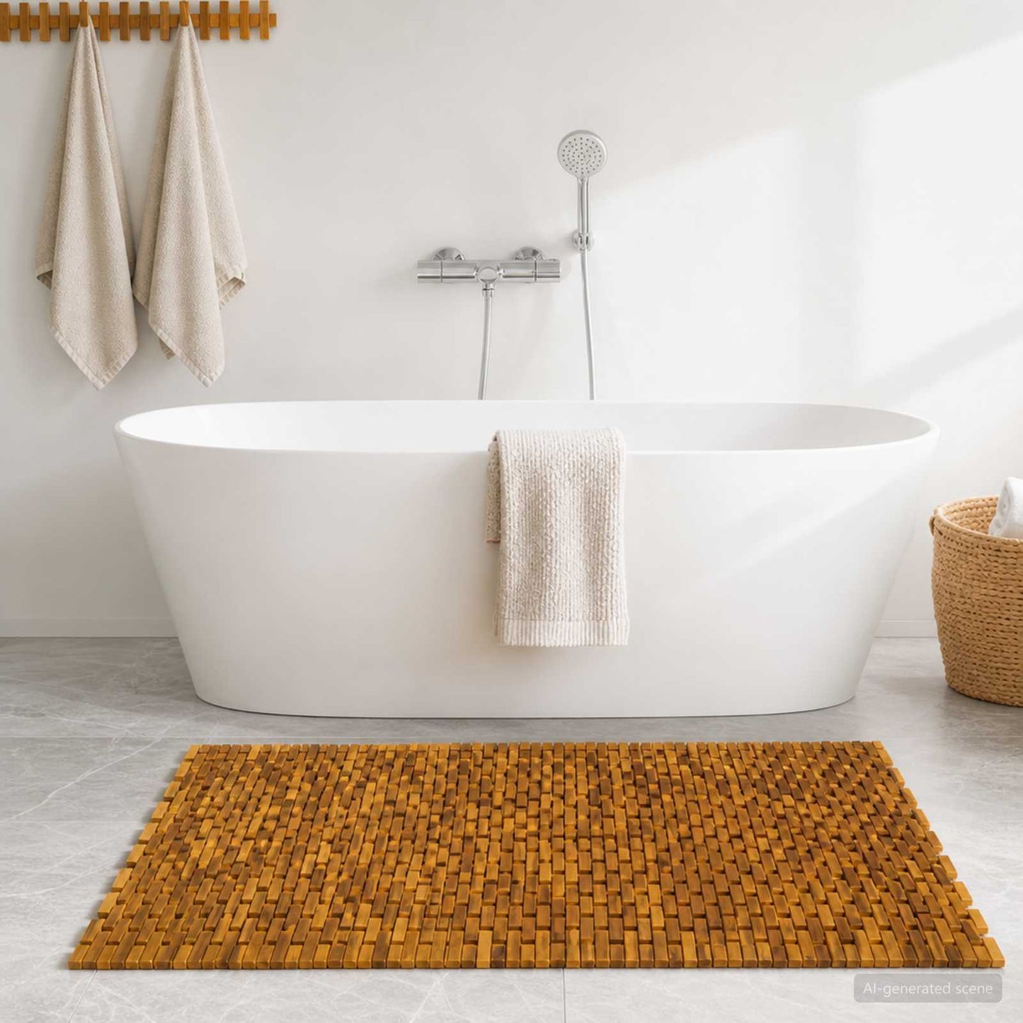 Bath Mats Natural 105 x 160 cm Solid Acacia Wood