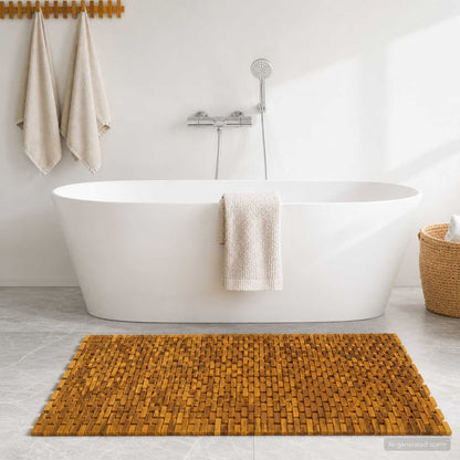 Bath Mats Natural 105 x 160 cm Solid Acacia Wood