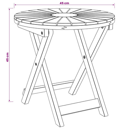 Bistro Table Natural Ø45 x 45 cm Solid Acacia Wood