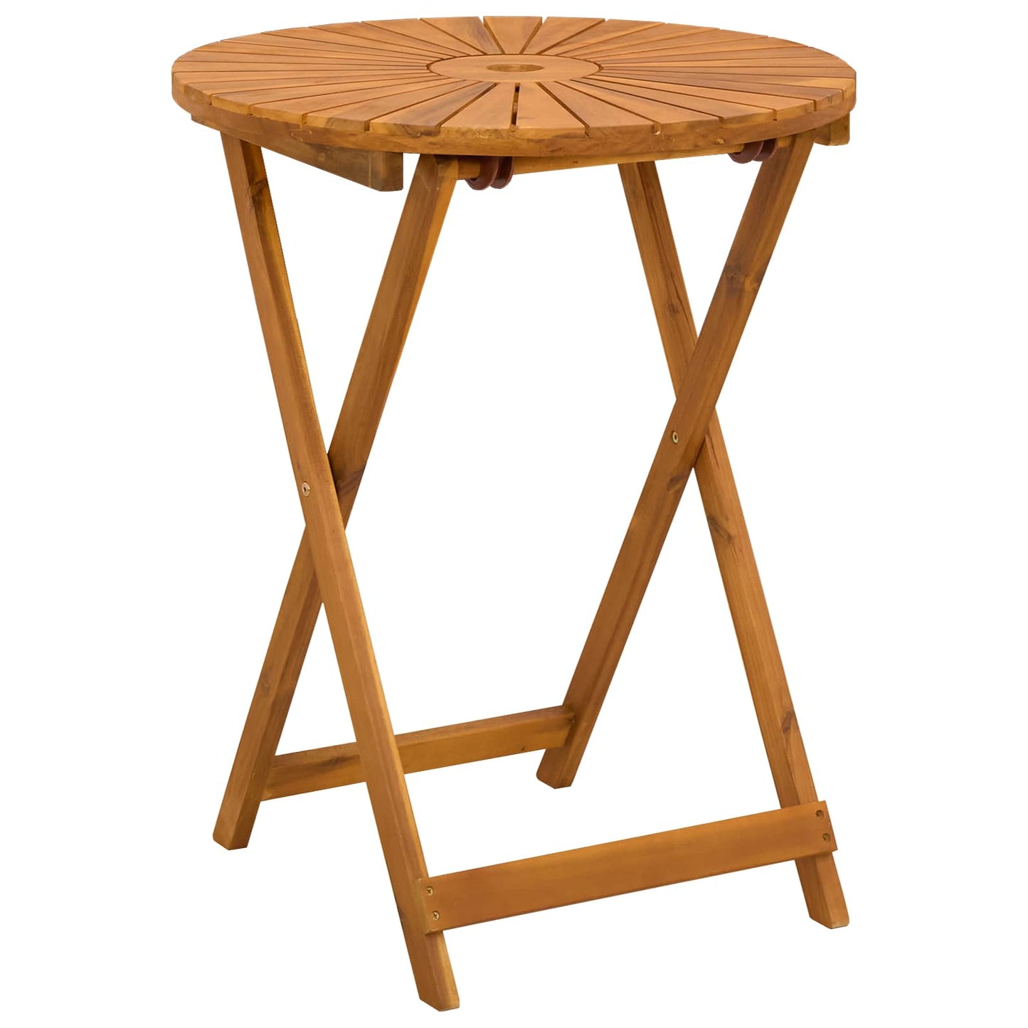 Folding Garden Table Natural Ø60 x 75 cm Solid Acacia Wood