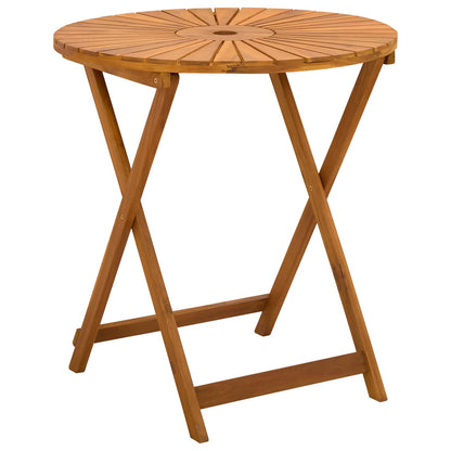 Folding Garden Table Natural Ø70 x 75 cm Solid Acacia Wood