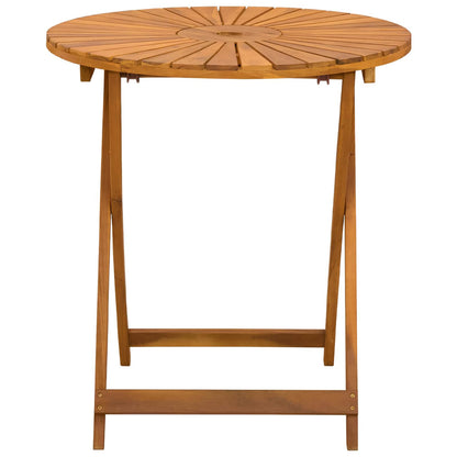 Folding Garden Table Natural Ø70 x 75 cm Solid Acacia Wood