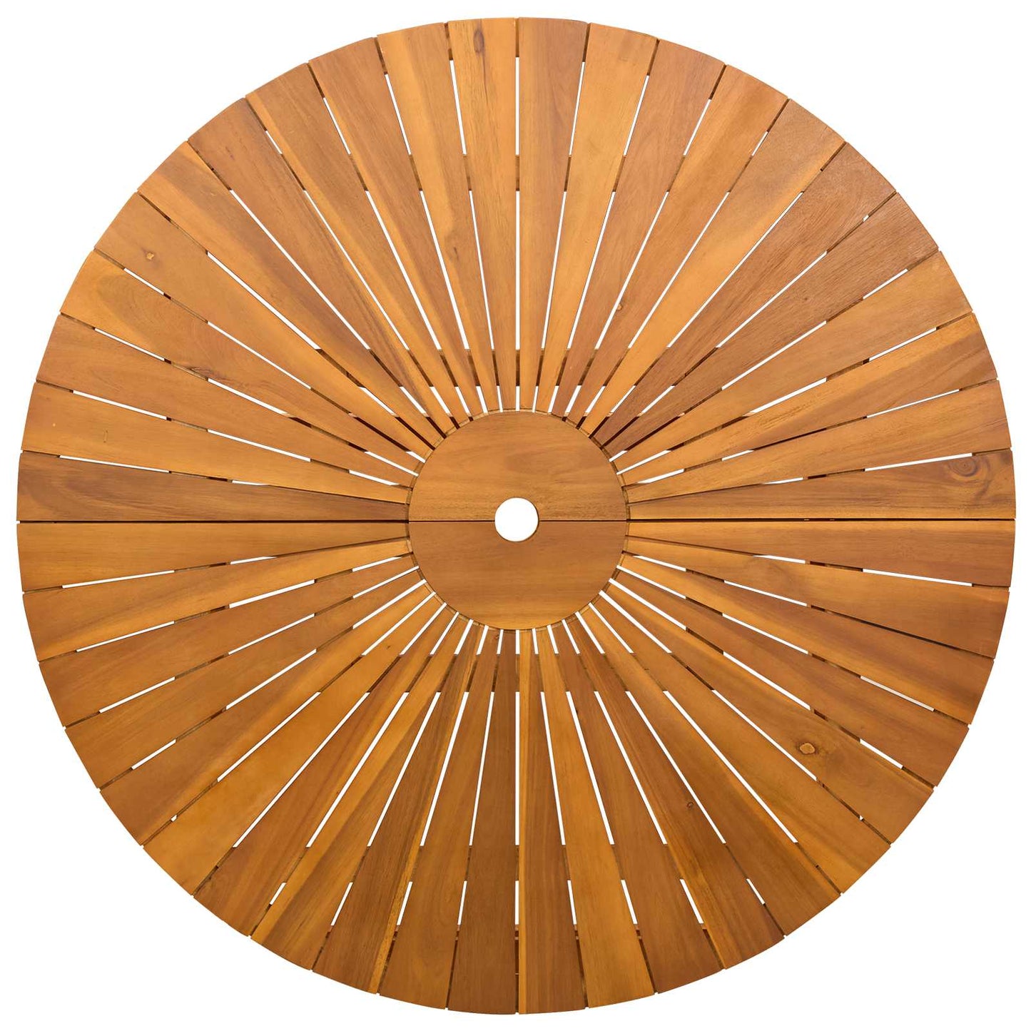 Folding Garden Table Natural Ø110 x 75 cm Solid Acacia Wood