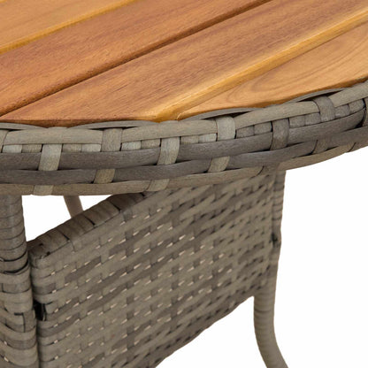 Dinner Table Grey and Acacia 70 x 70 x 73 cm Solid Acacia Wood