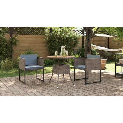 Dinner Table Grey and Acacia 70 x 70 x 73 cm Solid Acacia Wood