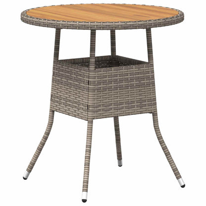 Dinner Table Grey and Acacia 70 x 70 x 73 cm Solid Acacia Wood