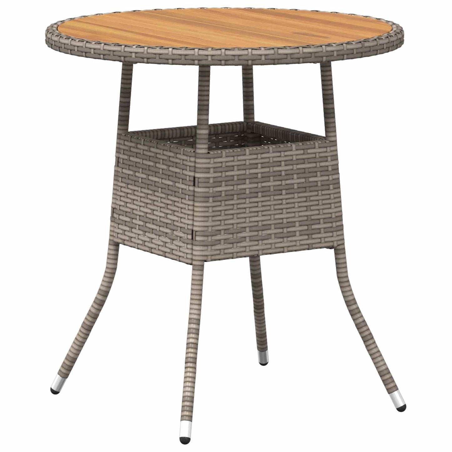 Dinner Table Grey and Acacia 70 x 70 x 73 cm Solid Acacia Wood