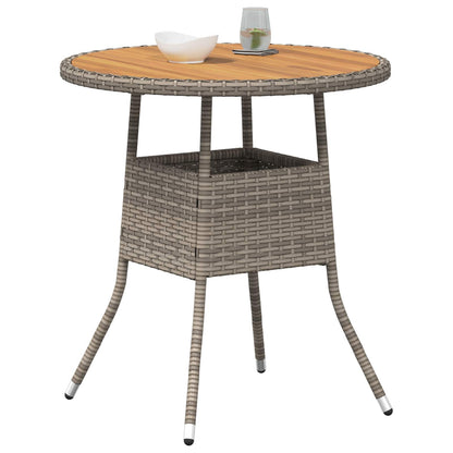 Dinner Table Grey and Acacia 70 x 70 x 73 cm Solid Acacia Wood