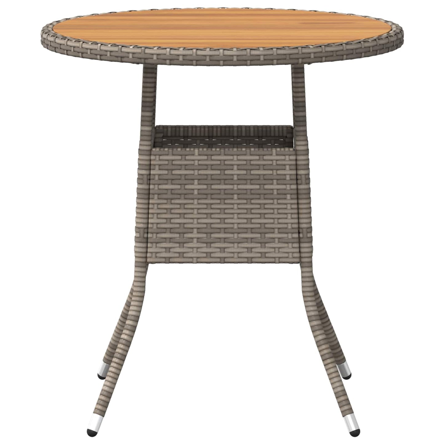 Dinner Table Grey and Acacia 70 x 70 x 73 cm Solid Acacia Wood
