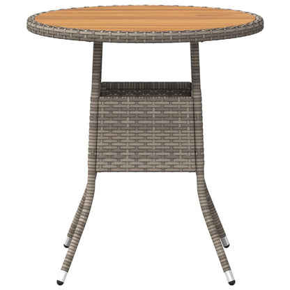 Dinner Table Grey and Acacia 70 x 70 x 73 cm Solid Acacia Wood