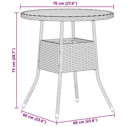 Dinner Table Grey and Acacia 70 x 70 x 73 cm Solid Acacia Wood