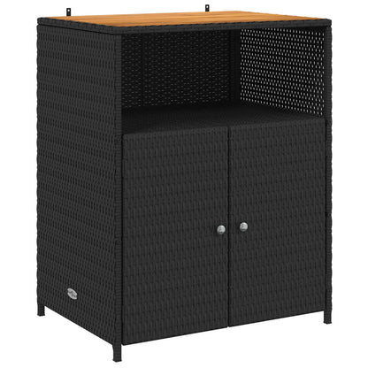 Cabinet Black 70 x 50 x 87 cm Polyester and Roly Ratten