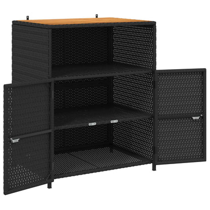 Cabinet Black 70 x 50 x 87 cm Polyester and Roly Ratten