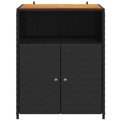 Cabinet Black 70 x 50 x 87 cm Polyester and Roly Ratten