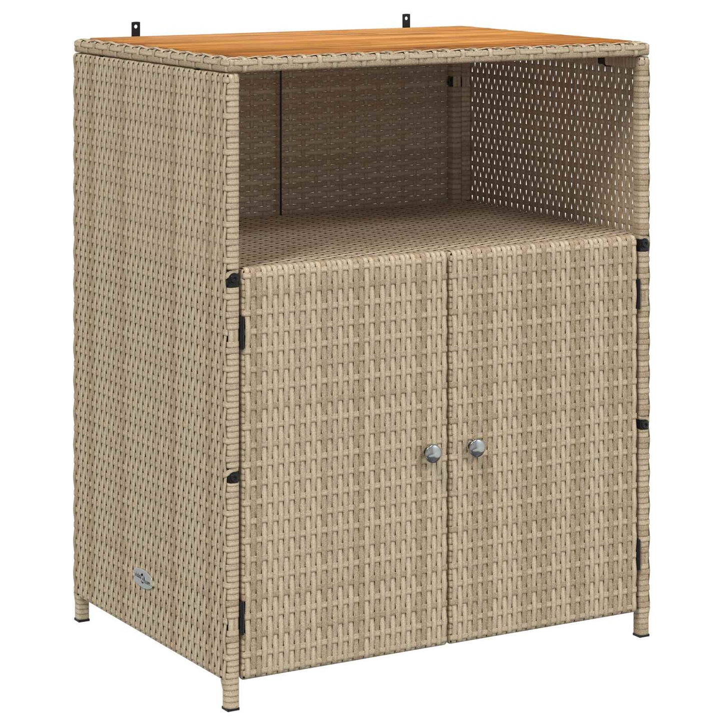 Cabinet Beige 70 x 50 x 87 cm Polyester and Roly Ratten