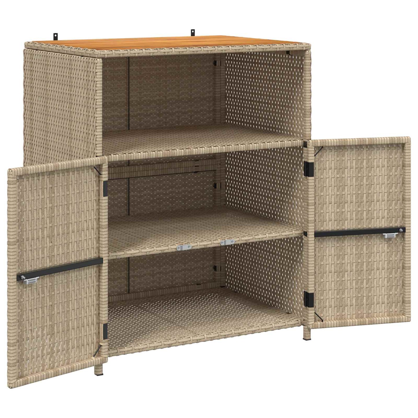 Cabinet Beige 70 x 50 x 87 cm Polyester and Roly Ratten
