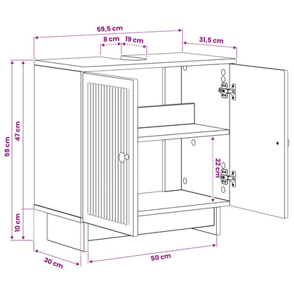 Bathroom Sink Cabinet EDE Sonoma Oak 59.5 x 31.5x 59 cm