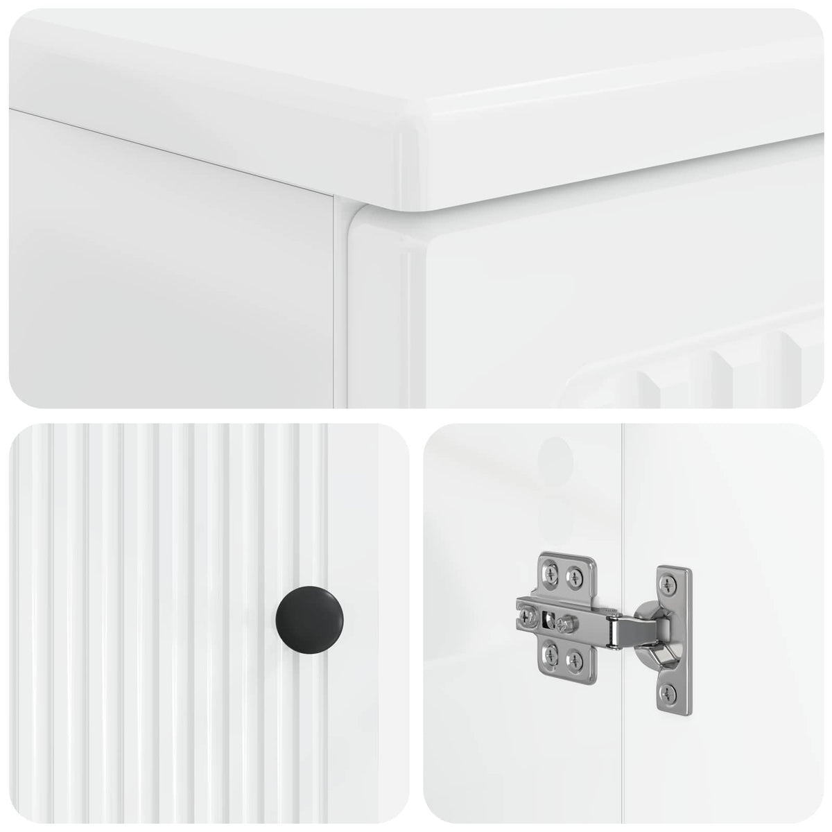 Bathroom Sink Cabinet EDE High Gloss White 59.5 x 31.5x 59 cm