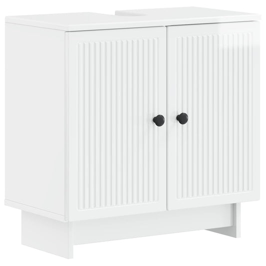 Bathroom Sink Cabinet EDE High Gloss White 59.5 x 31.5x 59 cm