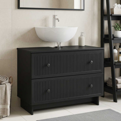 Bathroom Sink Cabinet EDE Black 82 x 41x 59 cm Engineered Wood