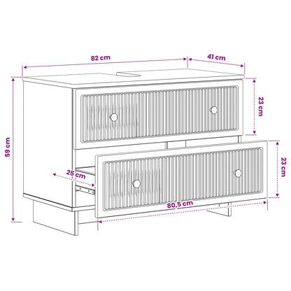 Bathroom Sink Cabinet EDE Black 82 x 41x 59 cm Engineered Wood