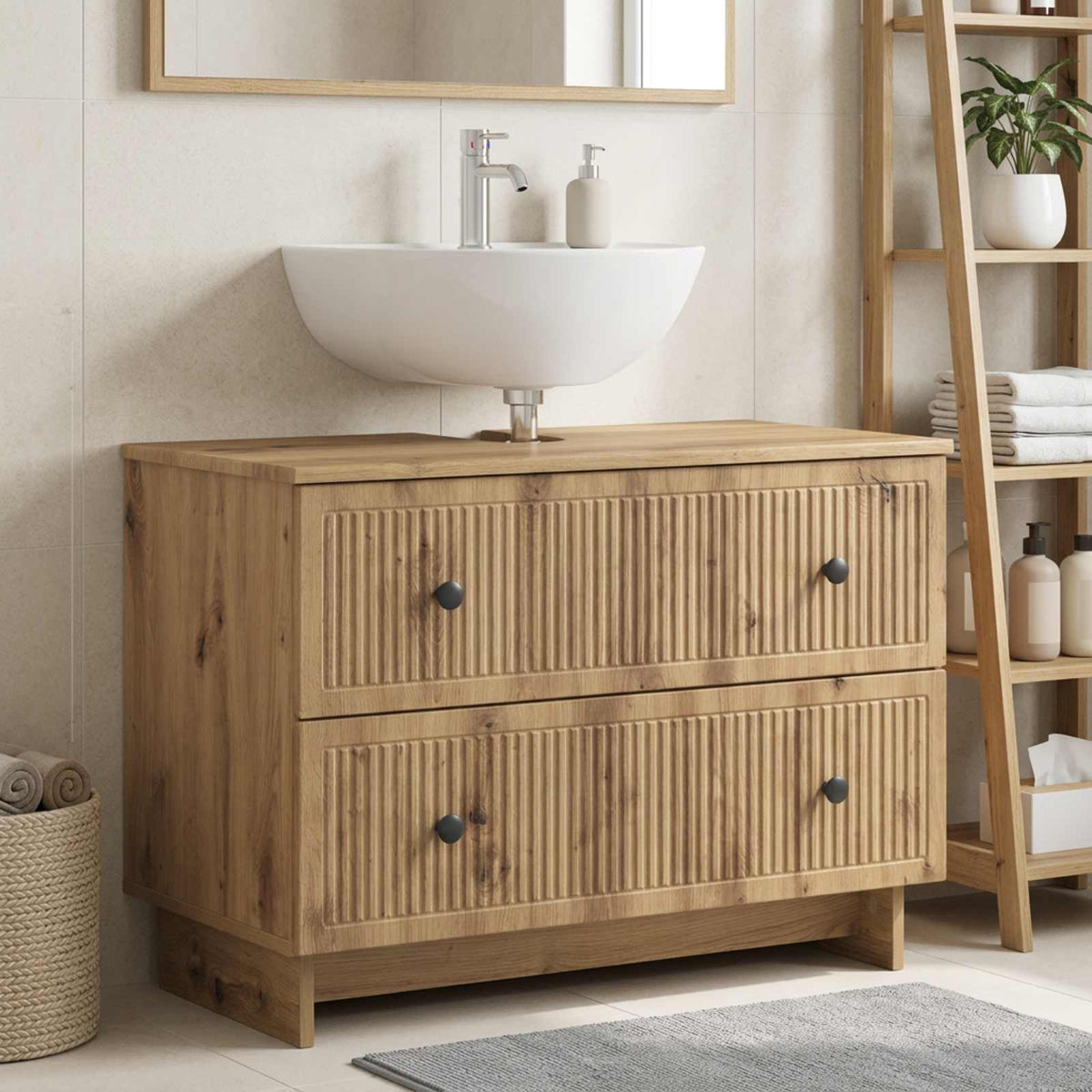 Bathroom Sink Cabinet EDE Artisan Oak 82 x 41x 59 cm